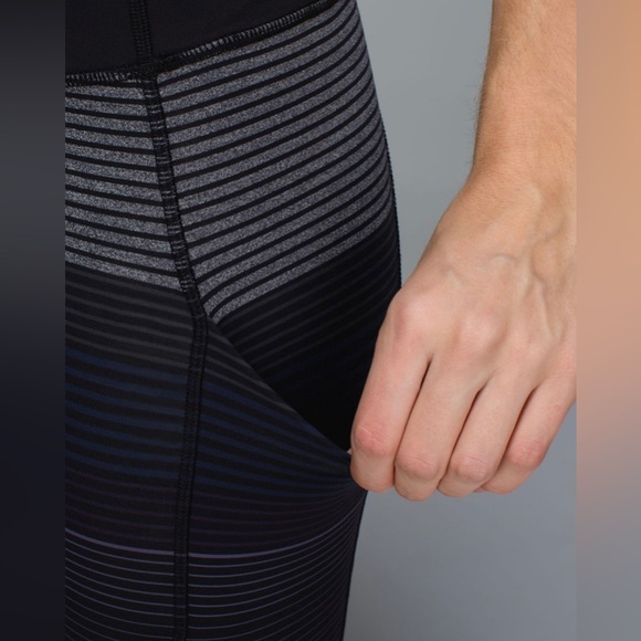 lululemon | size 4 Speed Tight II Om Stripe Black Multi / Black - Picture 4 of 11